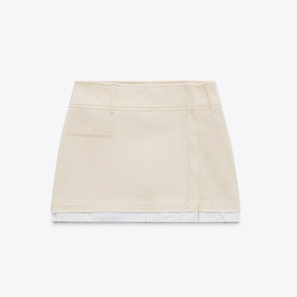 Zara Cream Mini Skirt - Size XS